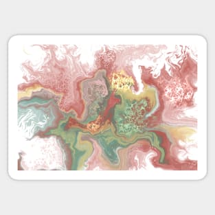 Unakite, digital fluid pours with cells Sticker